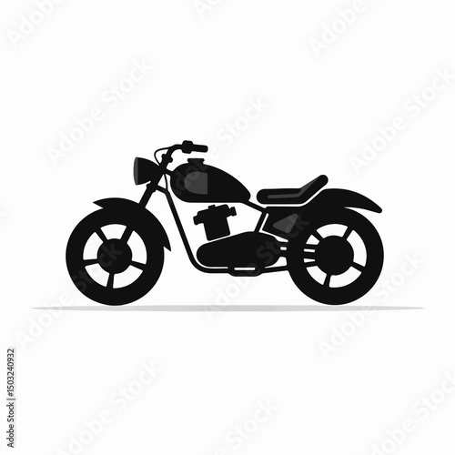Classic Motorcycle Silhouette: This image features a sleek, black silhouette of a classic motorcycle, capturing the essence of freedom and adventure.