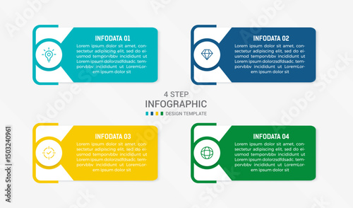 Four Step Infographic element design Vector template for presentation. process diagram and presentations step, workflow layout, banner, flow chart, info graphic vector illustration.