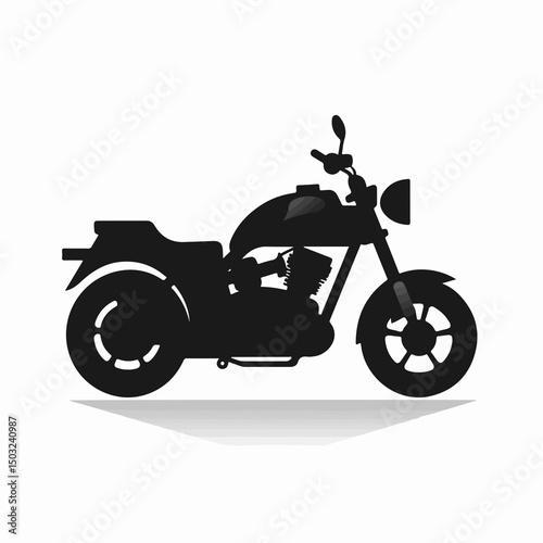 Motorcycle Silhouette: A sleek, stylized silhouette of a classic motorcycle, evoking the spirit of freedom and adventure on the open road.