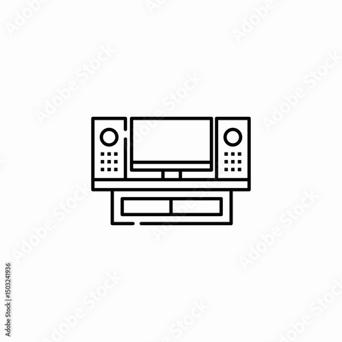 home theater or stereo system icon sign vector