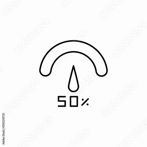 level indicator with drop and 50% icon sign vector