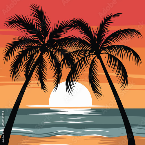 Palm beach sunset bliss art
