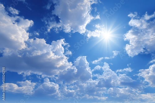 Beautiful Skies White Clouds Blue Sky Sunny Weather Sunshine Radiant