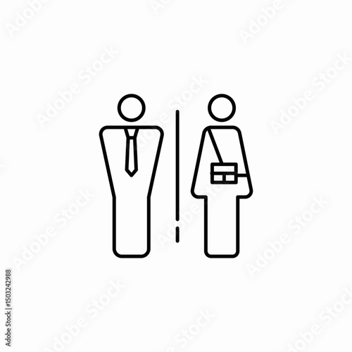 man and woman divided by vertical line icon sign vector