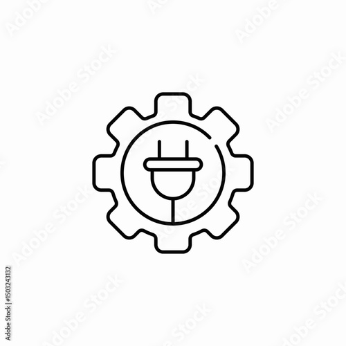 mechanical systems are powered by electricity icon sign vector