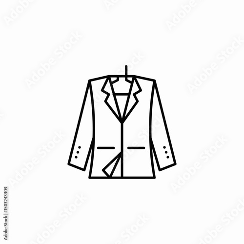 mens suit jacket on a hanger icon sign vector
