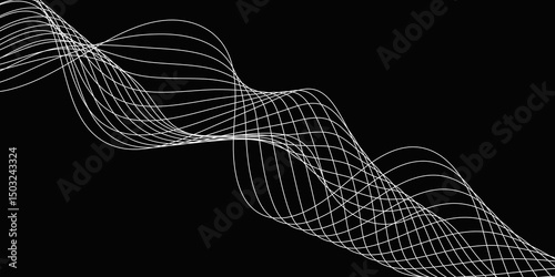 Abstract white background with a glowing abstract waves. Abstract wave element for design. Digital frequency track equalizer, Futuristic background design. Long exposure, Light painting photography.