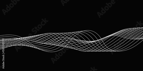 Abstract white background with a glowing abstract waves. Abstract wave element for design. Digital frequency track equalizer, Futuristic background design. Long exposure, Light painting photography.