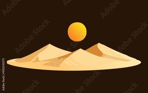 Dunes with Sun - Dark Sky