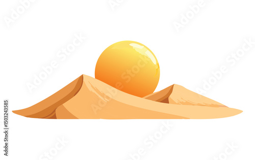 radiant sun rising over desert dunes