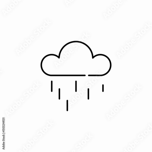 rain cloud with falling raindrops icon sign vector