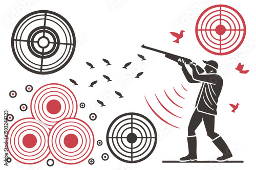 Archery target with dartboard and arrow at the center, symbolizing success and aiming for a business goal