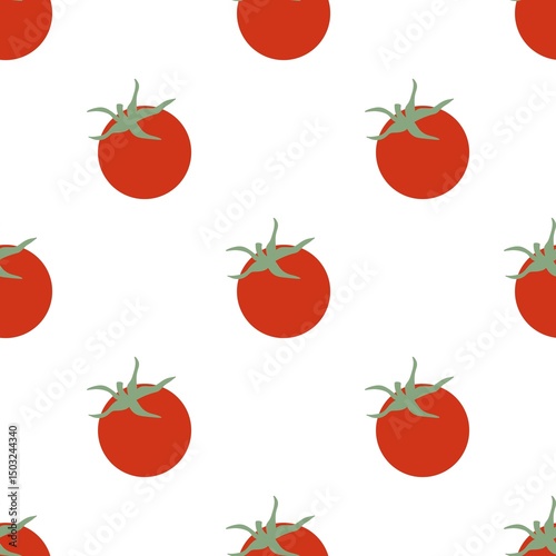 Seamless pattern with tomato slice
