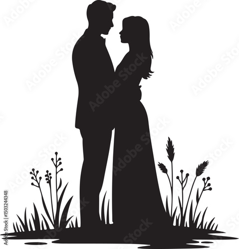 Bride and Groom Wedding Silhouette

Just Married Couple Vector Art

Elegant Wedding Moment Illustration

Romantic Bride & Groom Pose

Classic Wedding Couple Silhouette