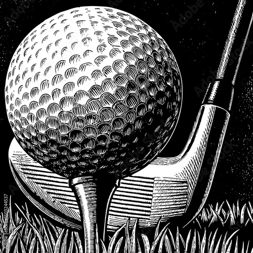 golf ball on tee vector