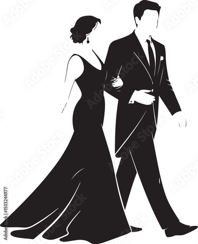 Bride and Groom Wedding Silhouette

Just Married Couple Vector Art

Elegant Wedding Moment Illustration

Romantic Bride & Groom Pose

Classic Wedding Couple Silhouette