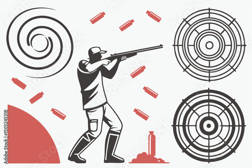 A focused businessman successfully hits the bullseye with an arrow, symbolizing precise aim and achievement of a key business goal