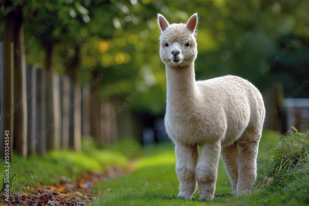 Fototapeta premium alpaca in the garden