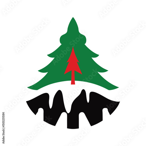 Christmas vacation vector art on white background