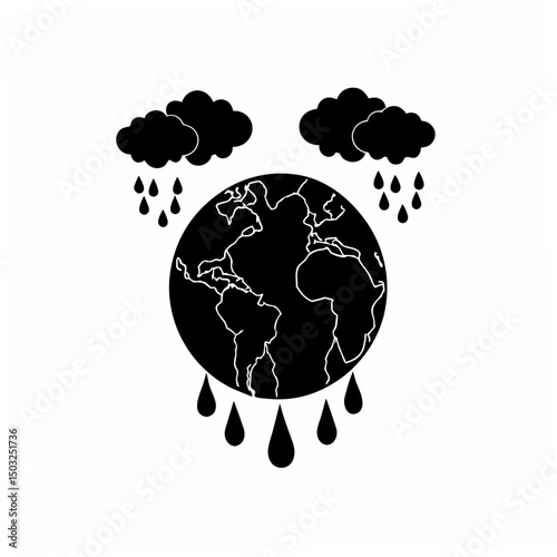 creative Silhouette Climate Change Vector Illustration 