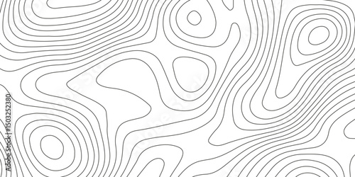 Topographic map background with geographic grid for hiking and mountain sport. modern design with white background and black wave lines. topographic contour lines vector map seamless pattern vector.