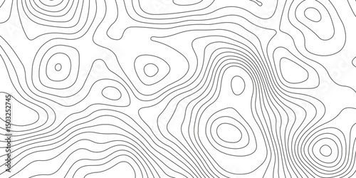 Topographic map background with geographic grid for hiking and mountain sport. modern design with white background and black wave lines. topographic contour lines vector map seamless pattern vector.