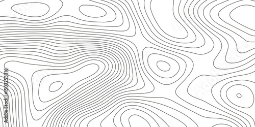 Topographic map background with geographic grid for hiking and mountain sport. modern design with white background and black wave lines. topographic contour lines vector map seamless pattern vector.