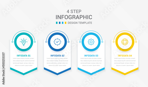 Four Step Infographic element design Vector template for presentation. process diagram and presentations step, workflow layout, banner, flow chart, info graphic vector illustration.