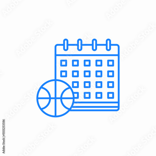 basketball calendar icon sign vector