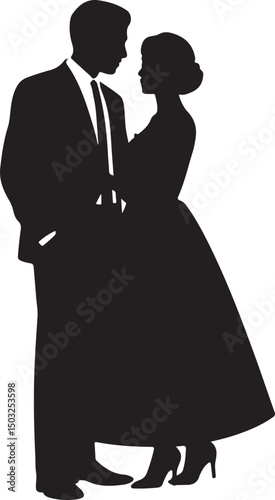Bride and Groom Wedding Silhouette

Just Married Couple Vector Art

Elegant Wedding Moment Illustration

Romantic Bride & Groom Pose

Classic Wedding Couple Silhouette