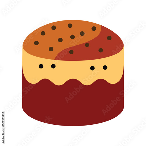 panettone vector art illustration on white background