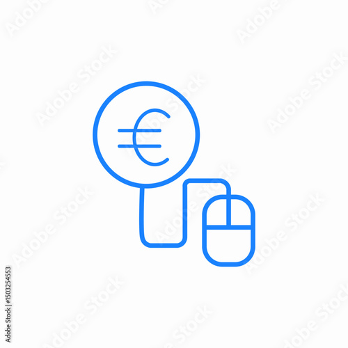 click euro icon sign vector