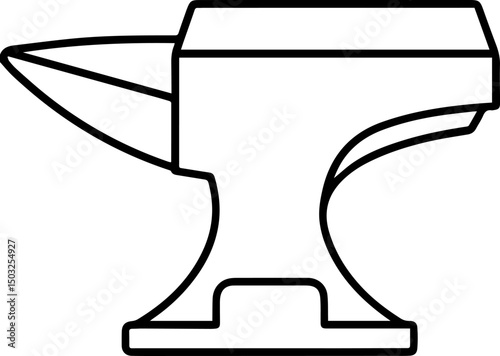 anvil outline coloring book page line art vector illustration