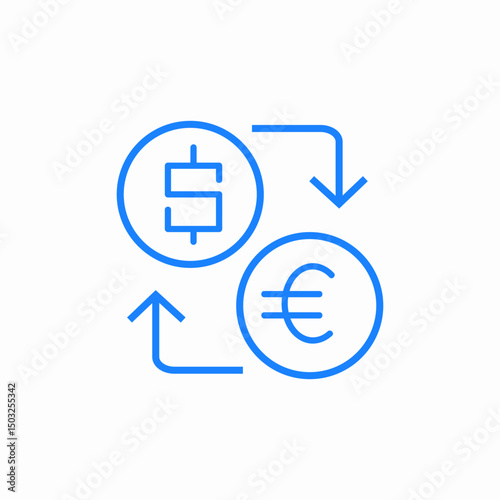 dollar euro exchange icon sign vector