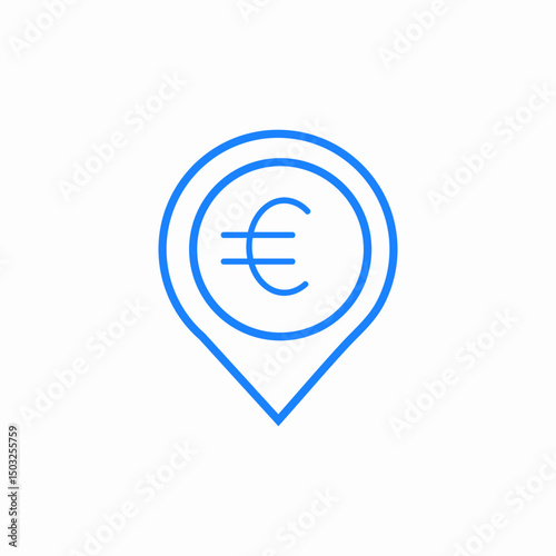 euro placeholder icon sign vector