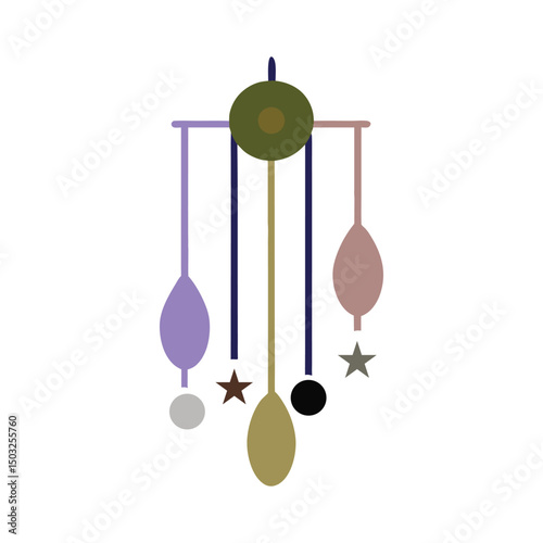 wind chimes vector art illustration on white background