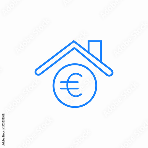 euro roof icon sign vector