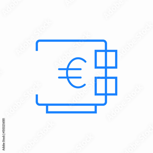 euro wallet icon sign vector