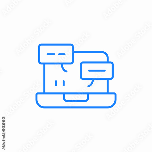 laptop notification icon sign vector
