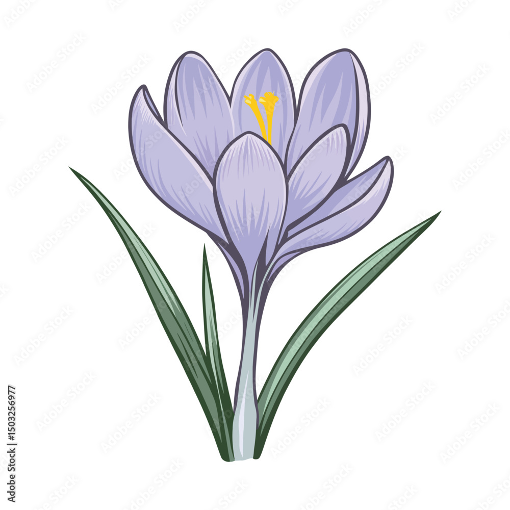 Naklejka premium Crocus Flower Bloom – Vector Illustration