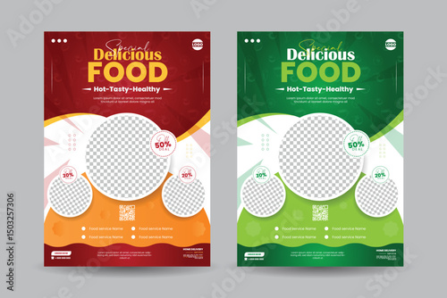 Food Flyer Template design, restaurant food flyer, fast food template vector illustration.	