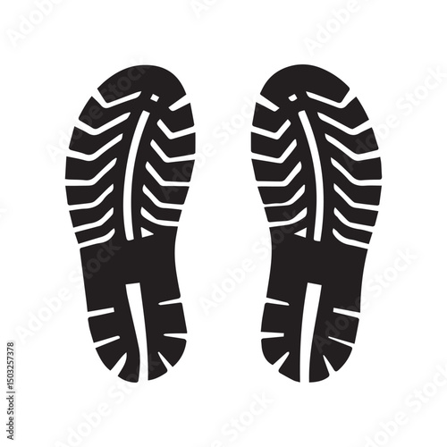 Boot Footprint Silhouette – Vector Illustration