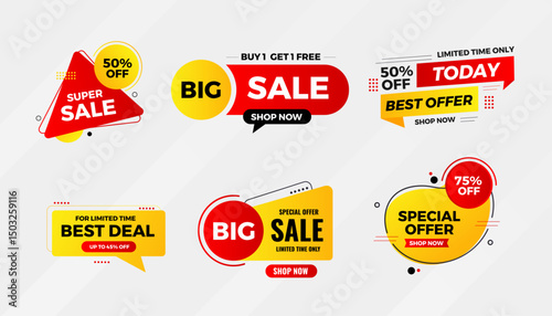 Sale Tag vector template. special offer, big sale, final sale, flash sale background. Discount Promotion marketing poster design for web and Social.