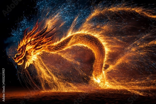 Fiery Dragon Sparkler Display Night Show