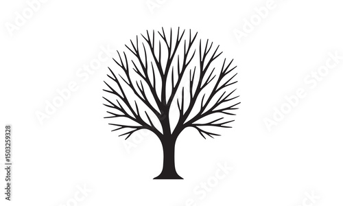  tree silhouette vector on white background