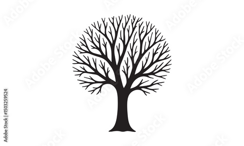  tree silhouette vector on white background