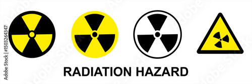Radiation Hazard Warning Signs Vector - yellow and black Safety Symbols for Hazard Awareness. radiation hazard sign Symbol ...