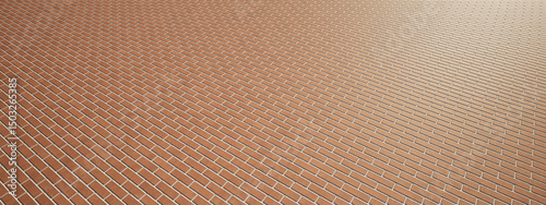 Concept or conceptual vintage or grungy brown background of brick texture floor as a retro pattern layout. A 3d illustration for construction, architecture, urban and interior design