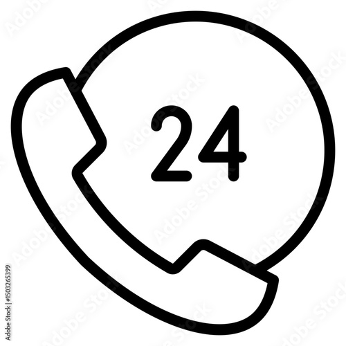 Phone 24 hours icon in vector illustration
