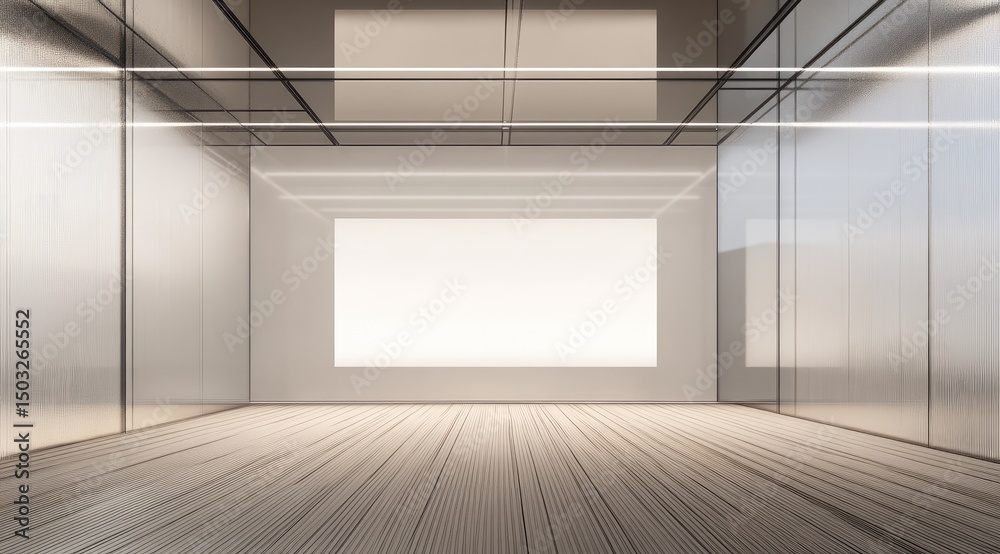 Obraz premium Modern, minimalist, empty room with large screen